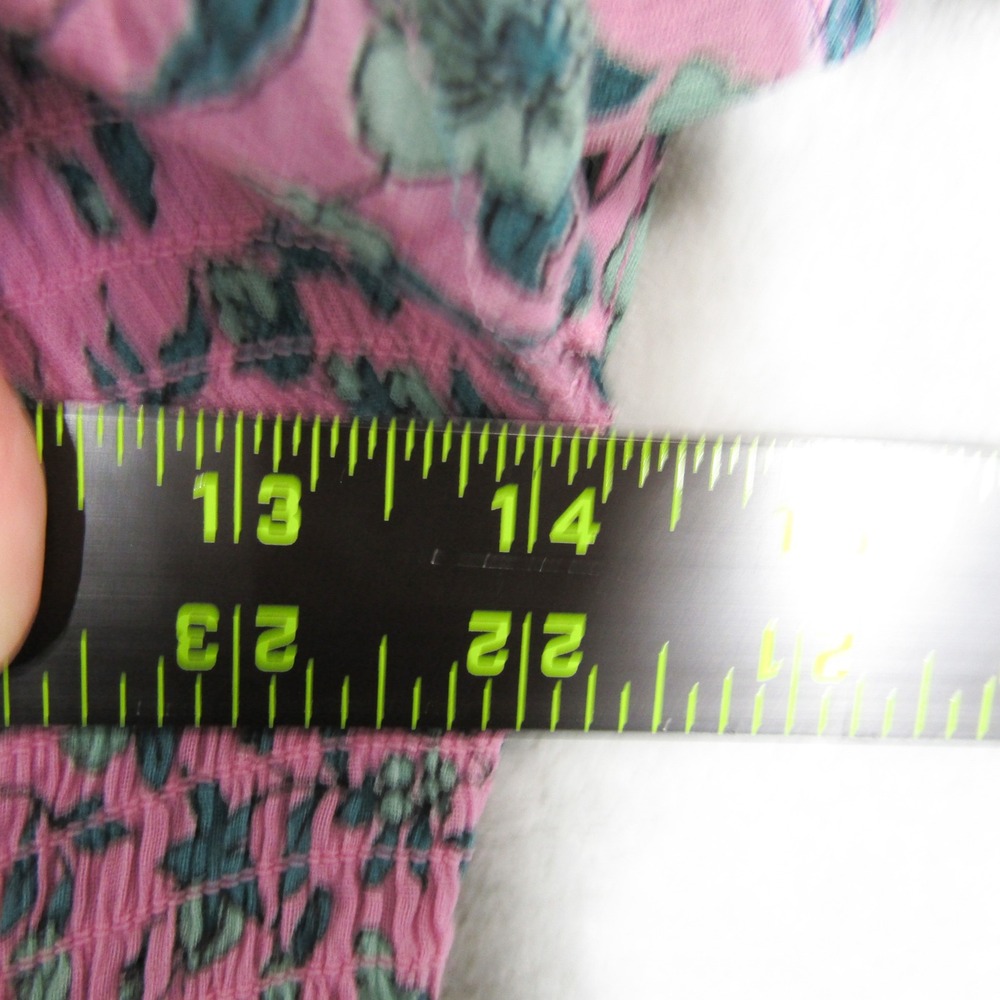 Banjanan Midi Dress XS Pink Floral Print Smocked Ruffle Sleeve Camilla Cotton - Picture 11 of 14